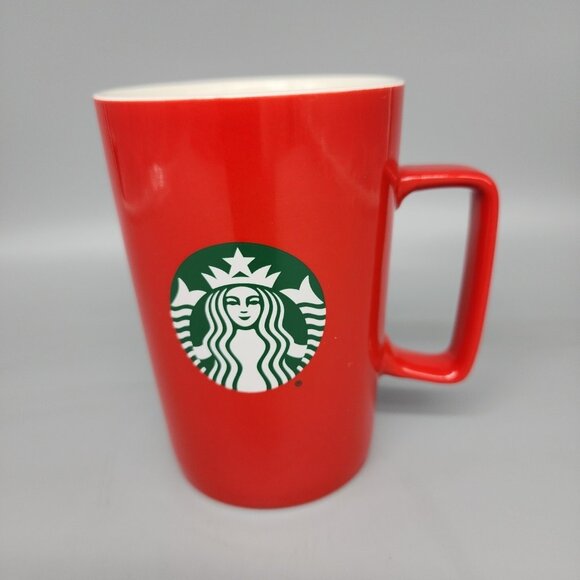 Starbucks Coffee Mug Cup 2021 Red Classic Mermaid Green Logo 14 oz - Picture 1 of 5